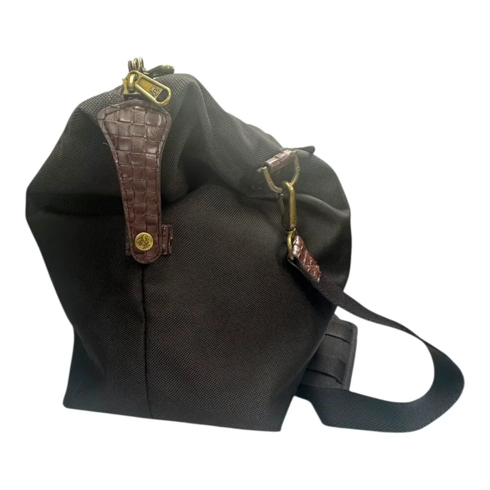 Tommy Bahama Carry-On/Beach Canvas Brown Duffle Tote Bag Leather Bag Paradise